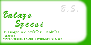 balazs szecsi business card